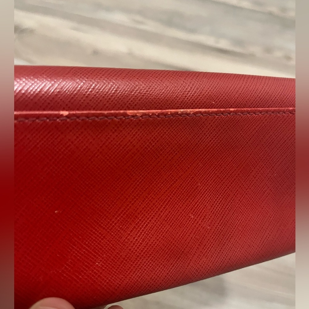 Salvatore Ferragamo Burgundy Wallet with Gold Accent - Picture 8 of 9